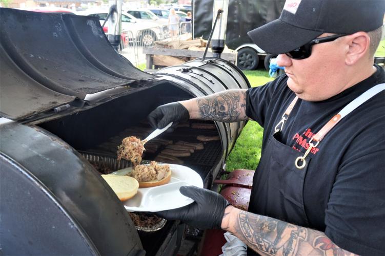 Chad Shortridge of Bristol-based American Made BBQ serves up  eastern North Carolina chopped pork sandwiches infused with crumbled bacon