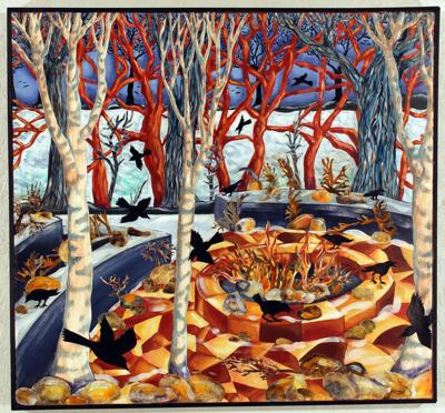 "Black Birds at Lake Mendota Firepit" by Ann Henkes, Racine