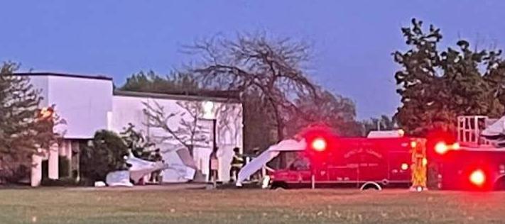 A single-engine plane crashed into a building near Batten International Airport Monday evening.