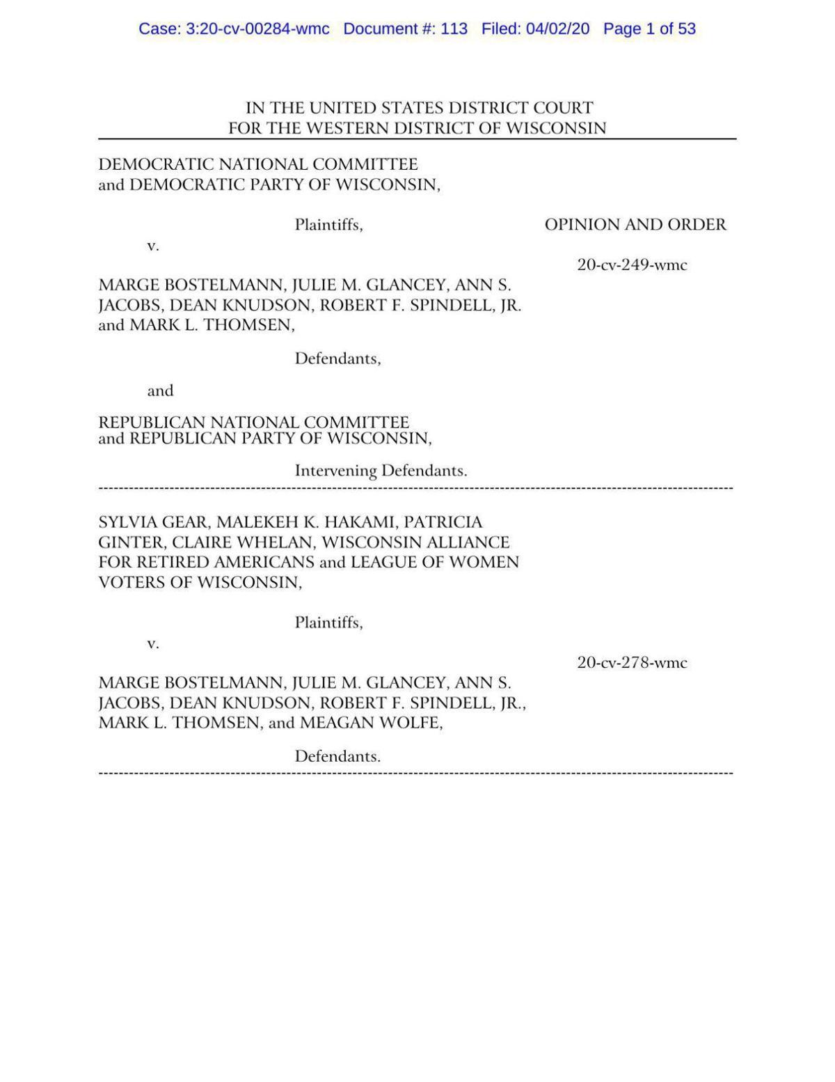 Read Judge William Conley's decision