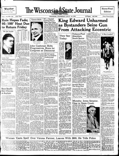 July 16, 1936 Wisconsin State Journal