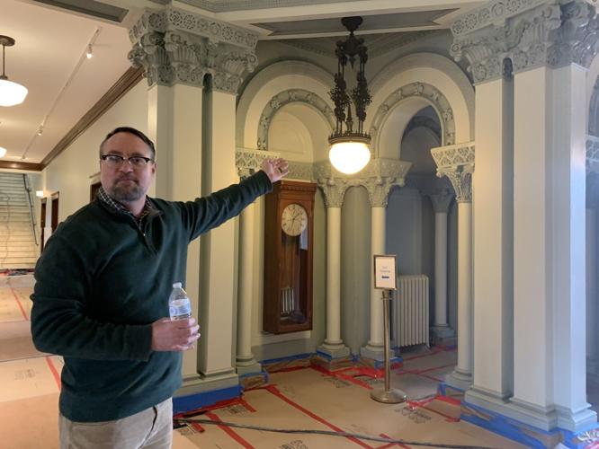 Walt Chadick proudly shows off some of the renovations that have been completed at Yerkes Observatory