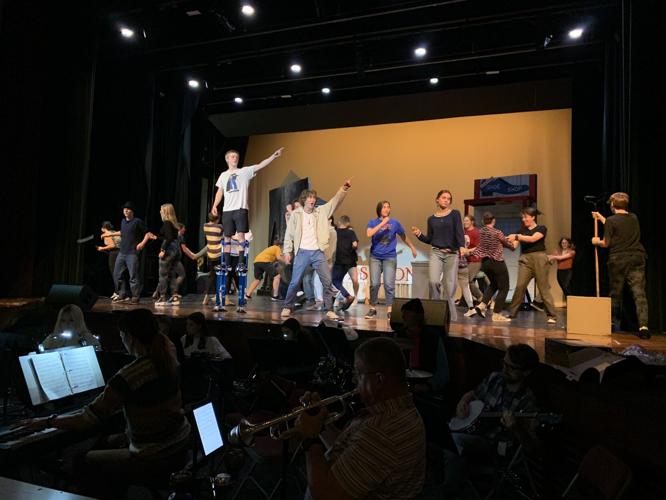 Badger High School performing arts students perform a dance number during a rehearsal