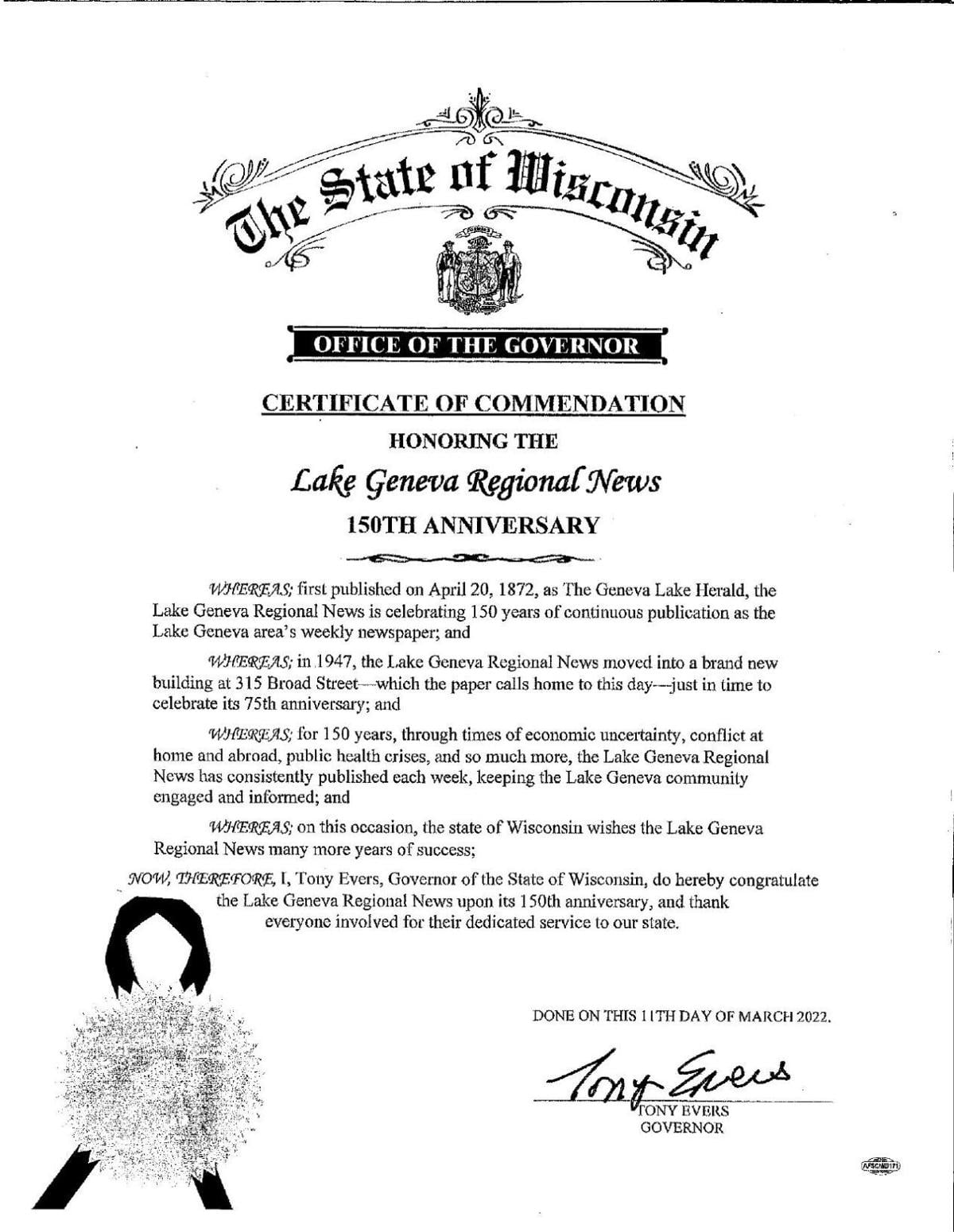 Letter from Gov. Evers