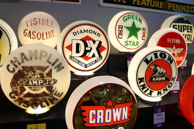 Vintage gas pump globes up for auction June 20-25 at Mecum Auctions, Walworth