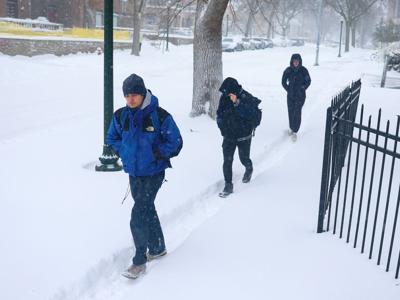 UW-Madison campus during blizzard