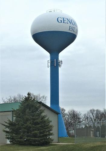 Genoa City water tower on Elizabeth Lane