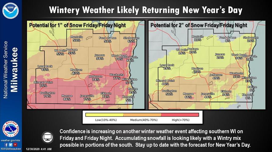 Friday snow by National Weather Service