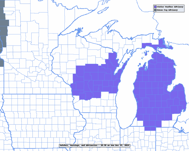 NWS watches, warnings, advisories 12-23-24
