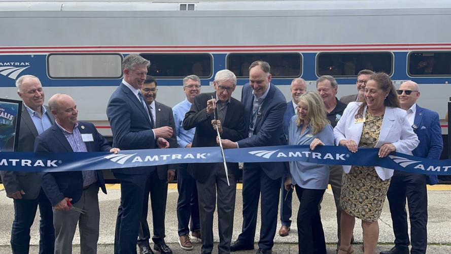 2024 ribbon-cutting ceremony for Amtrak's new "Borealis" passenger rail service