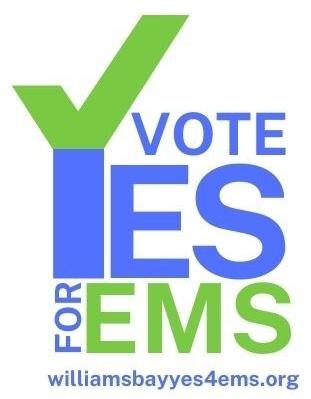 Williams Bay "Vote Yes 4 EMS" referendum campaign logo