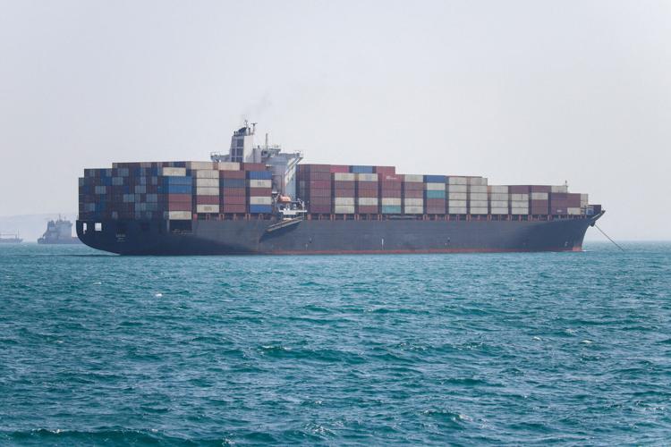 Vessels in the Strait of Hormuz near Bandar Abbas, Iran