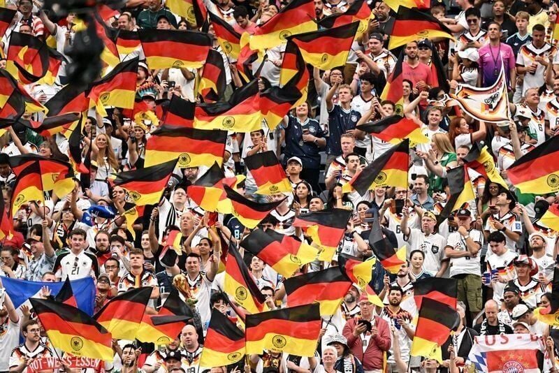 Germany fans in the stands on June 14, 2026 in Houston as they play Curacao.