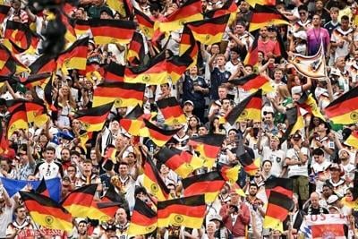 Germany fans in the stands on June 14, 2026 in Houston as they play Curacao.