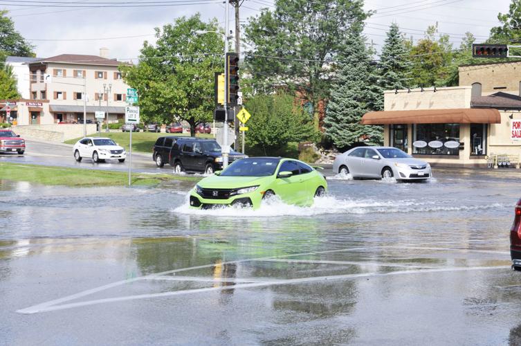 Flash flooding Lake Geneva car in water