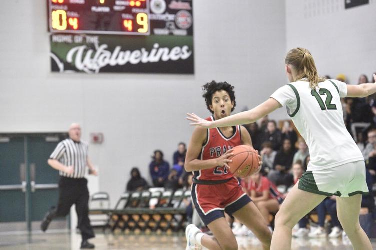 Amiyah Galica drives to the rim