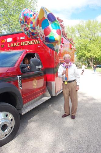 Gene Haseley with Lake Geneva Fire Department ambulance