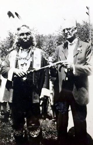 Chief Simon Kahquados and Dr. Edwin B. Frost in Williams Bay