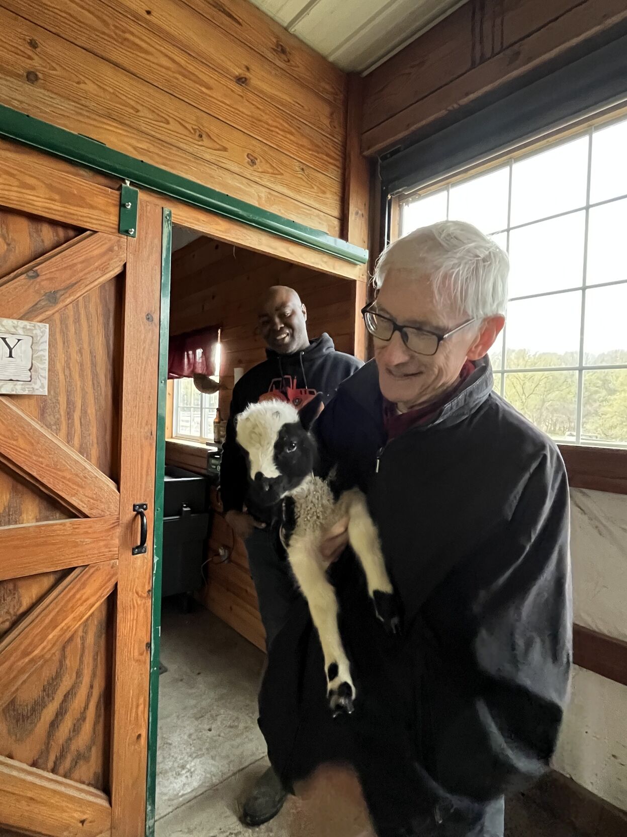 Gov. Tony Evers visits Beulah Family Homestead in Elkorn in April 2023