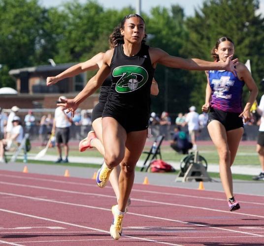 Dominican High School’s senior Sydney Knautz competes in the Division 3 girls 100 meter dash during the WIAA State Track and Field meet in La Crosse, Wisconsin on Friday, June 5, 2026.