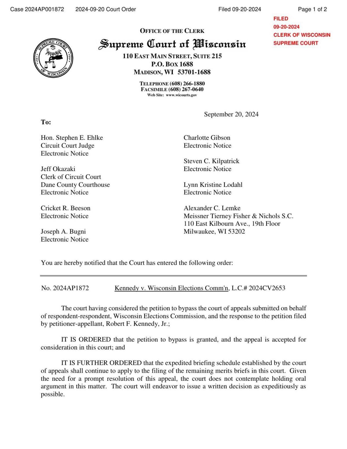 Supreme Court order