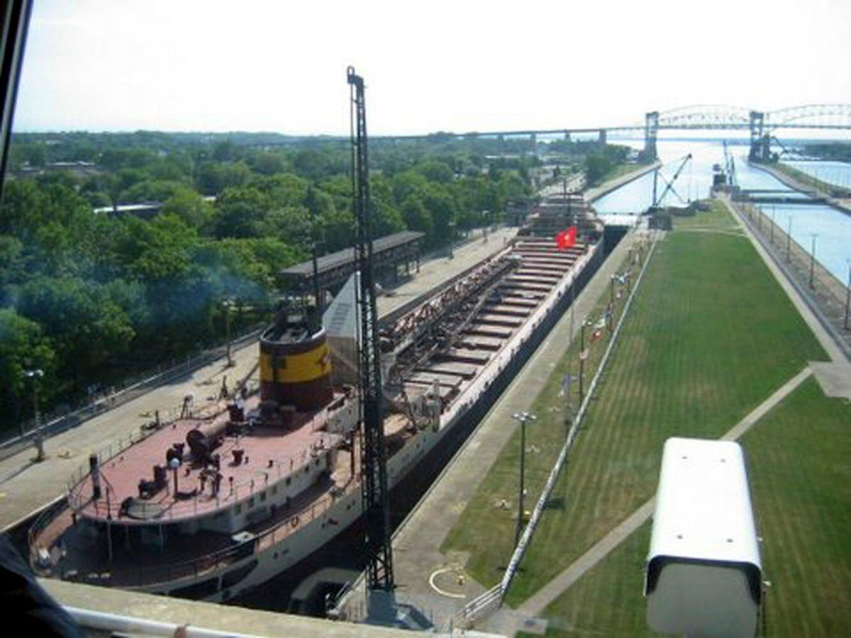 Ship in Soo Locks, Great Lakes, AP generic file photo