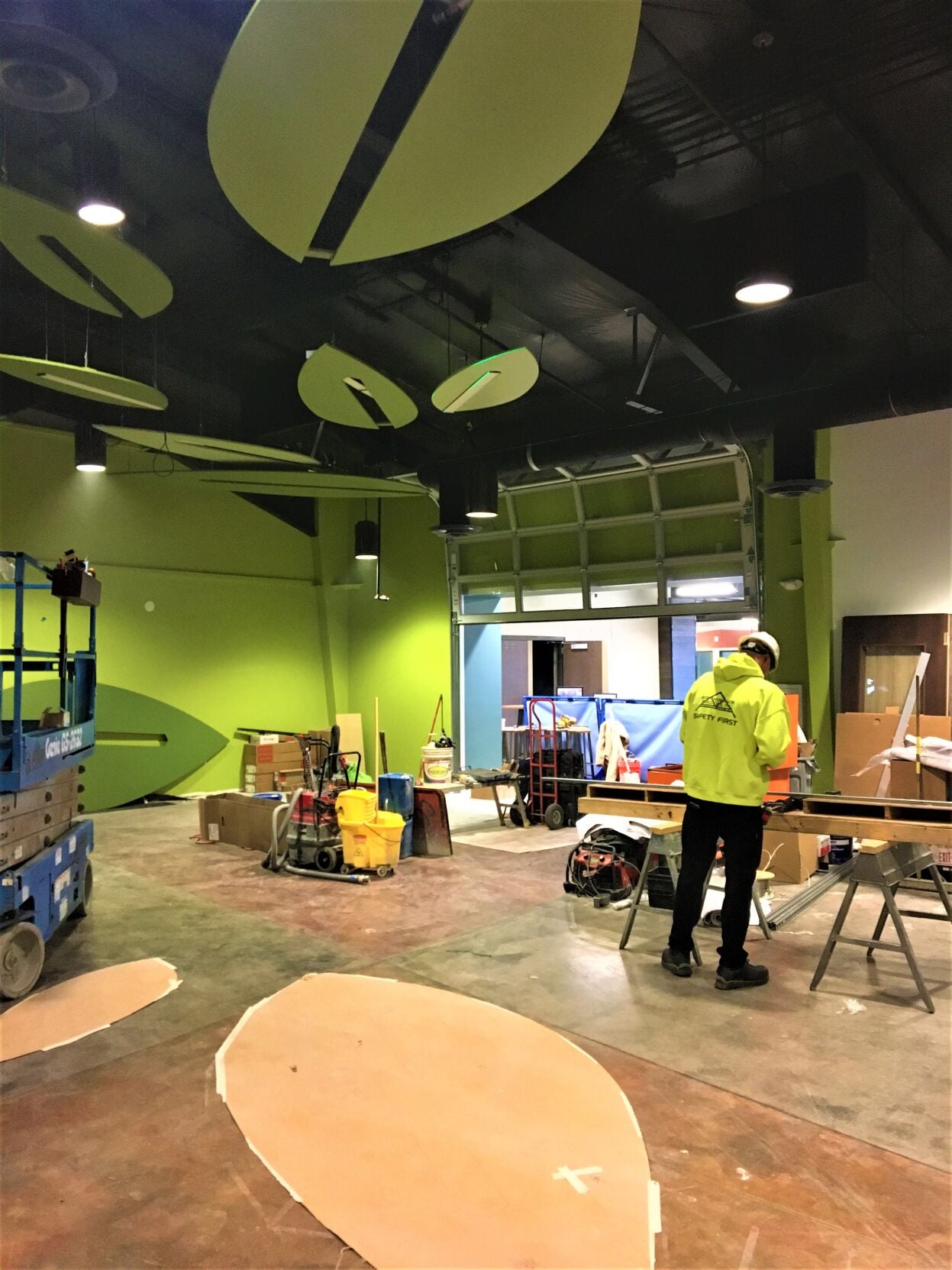 Construction work on Lakeland Park indoor playground development at Lakeland Community Church