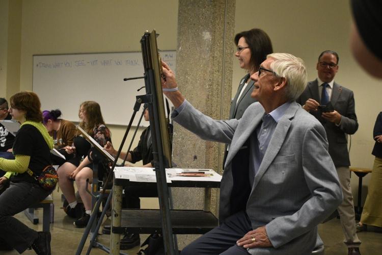 Gov. Tony Evers drawing at UW-Parkside