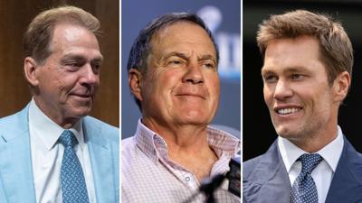 Nick Saban, Bill Belichick and Tom Brady