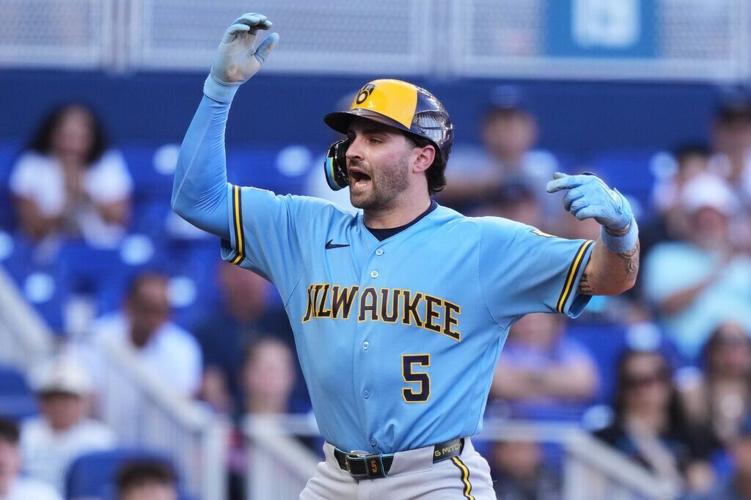 Brewers Marlins Baseball