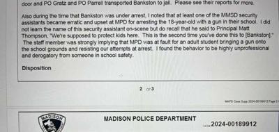 Madison police department report screen shot