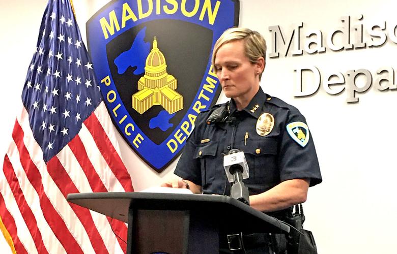 Assistant Chief Paige Valenta in media briefing