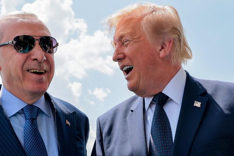U.S. President Trump arrives in Turkey for the NATO summit