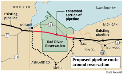 Enbridge Line 5 reroute map