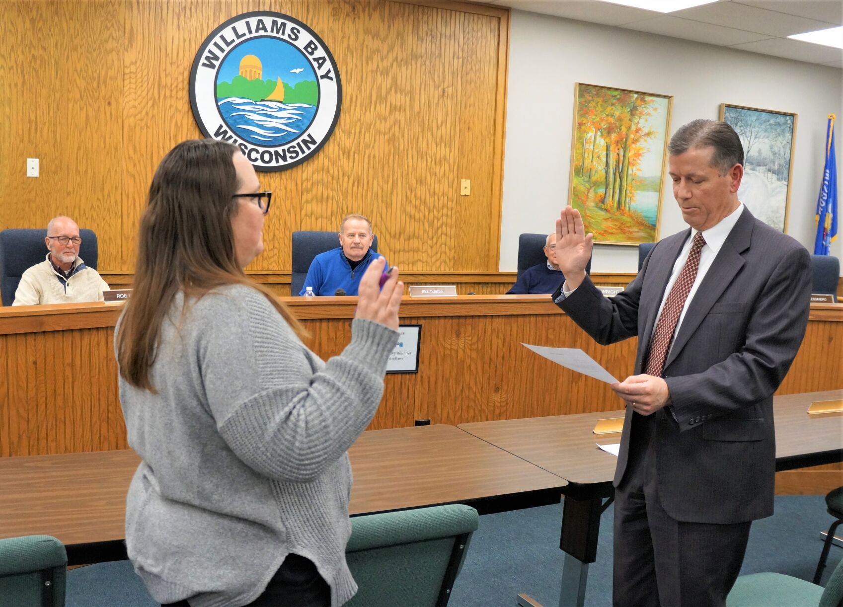 David Lothspeich takes oath of office as new Williams Bay village administrator
