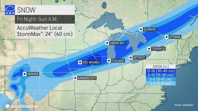 Snow forecast by AccuWeather