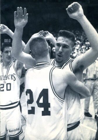 Wausaukee's Anthony Pieper celebrates a state championship