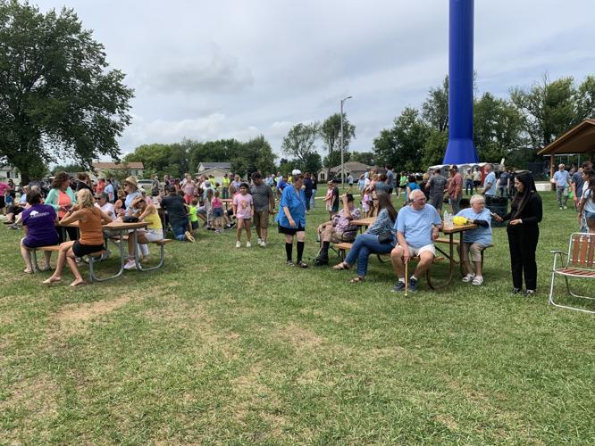 Many Delavan residents gather at Gordon Yadon Park to celebrate the opening of the Never Say Never Playland