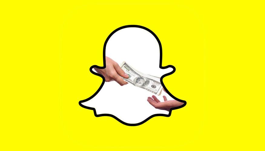 Snapchat money transfer theft stock image