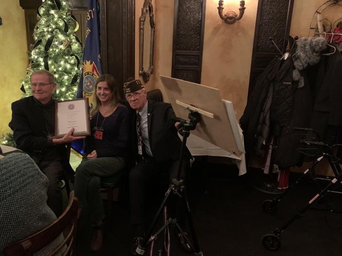 Former Williams Bay Village President William Duncan is presented with a Community Service award