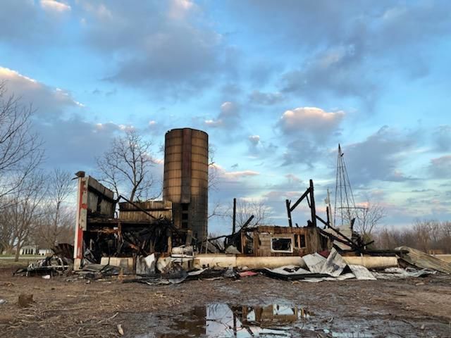Sharon barn fire aftermath