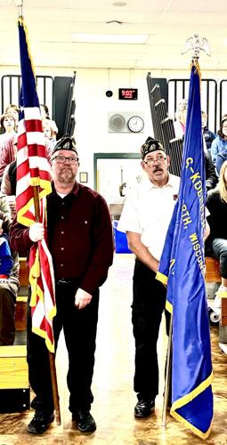 Getting ready to present the colors on Veterans Day 2024