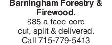 Barningham Forestry & Firewood. $85 a