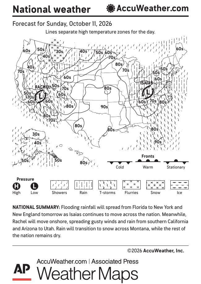 AP PM BUS1010 WEATHER MAP | Nation & World | leadertelegram.com
