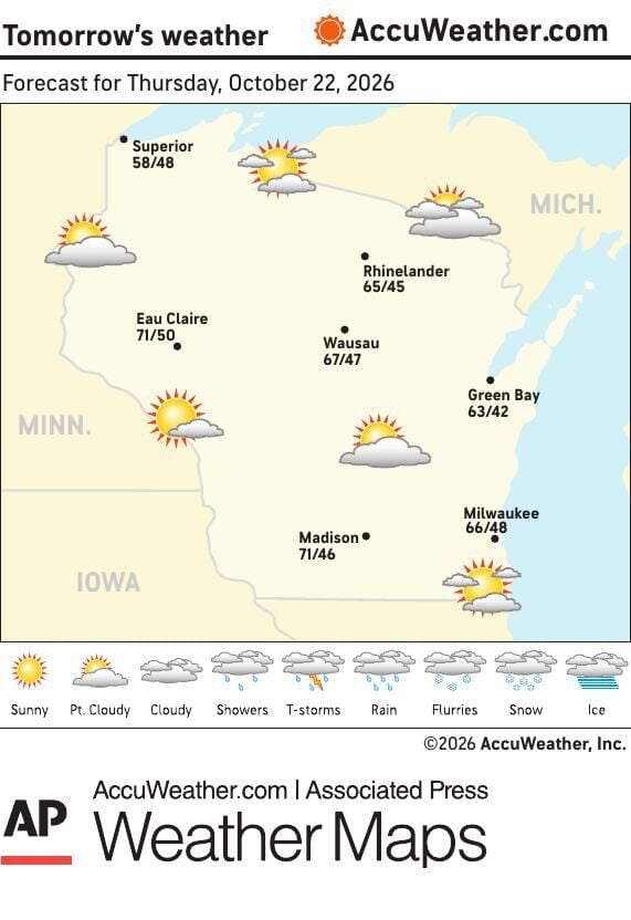 AP HH WI1021 WEATHER MAP | Nation & World | leadertelegram.com
