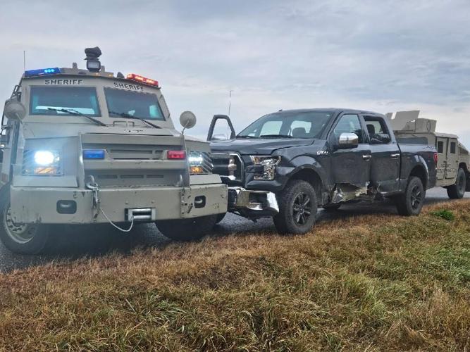 A utility repair truck working on power lines in Norway