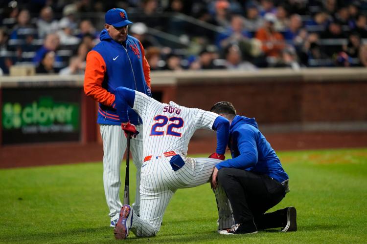 Mets' Juan Soto leaves game after fouling ball off right ankle | Nation ...