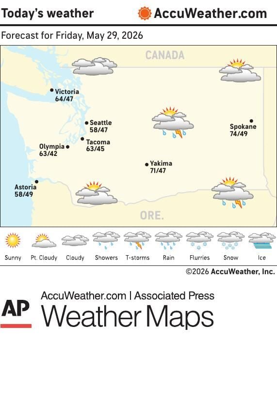 AP HH WA0529 WEATHER MAP | Nation & World | leadertelegram.com
