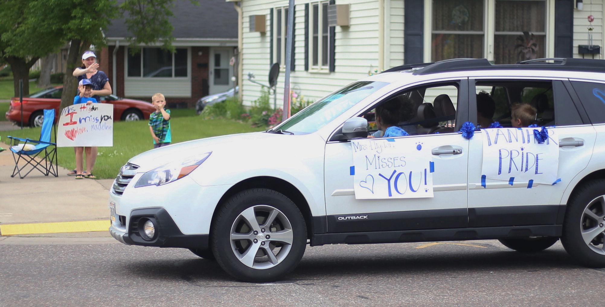 Putnam Heights teachers, staff hold goodbye parade for students Front
