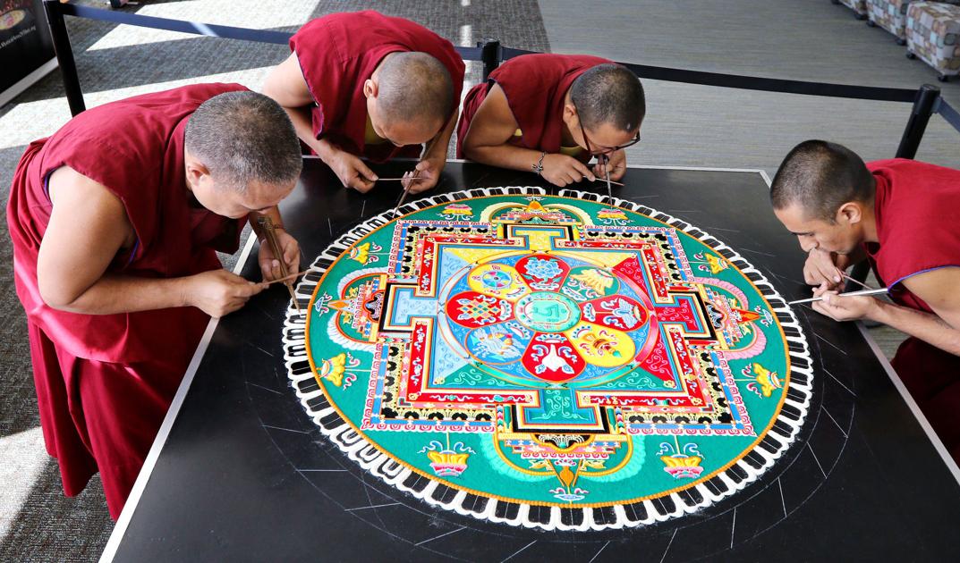 Art of peace Tibetan monks’ painstaking creation of sand painting